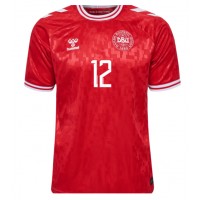Denmark Kasper Dolberg #12 Replica Home Shirt Euro 2024 Short Sleeve